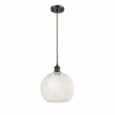 White Mouchette - 1 Light Cord Hung Mini Pendant In Modern Style-11.75 Inches Tall and 10 Inches Wide