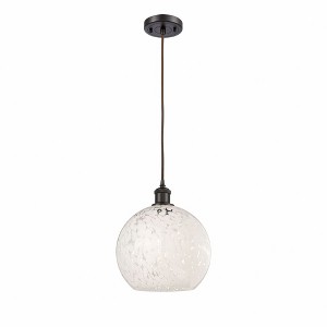 White Mouchette - 1 Light Cord Hung Mini Pendant In Modern Style-11.75 Inches Tall and 10 Inches Wide - 1 of 1