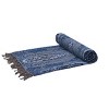 EY Essentials 50" x 70" Nerina Navy Blue Paisley Damask Cotton Throw - 2 of 4