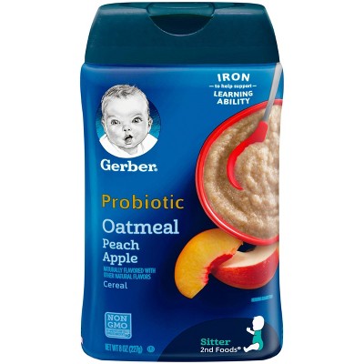 gerber probiotic oatmeal peach apple cereal