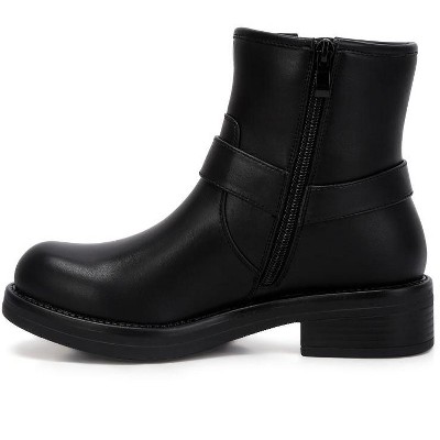 Allux Faux Leather Pin Buckle Boots