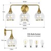 KAISITE 2 - Light Black and Gold Dimmable Bathroom Vanity Light with Globe Glass Shade - 3 of 4