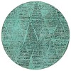 Teal Blue And Charcoal Geometric Washable Indoor Outdoor Area Rug - 4 of 4