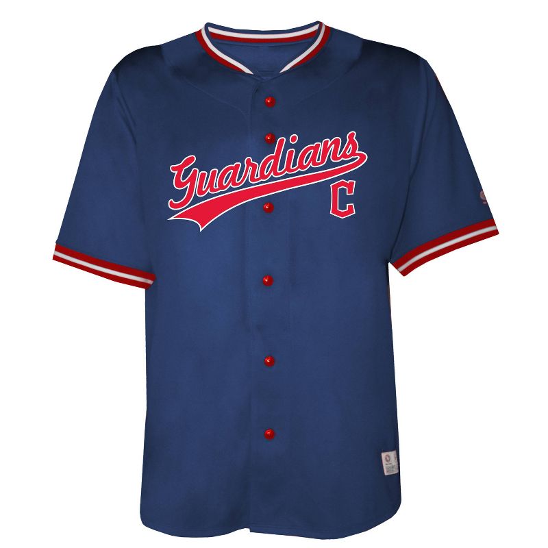 MLB Cleveland Guardians Men&#39;s Button Down Jersey, 1 of 4