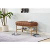 Kumasinova Multi-Use Upholstered Ottoman Bench with Wood Grain Metal Legs, End of Bed Bench with Shelf, Modern Entryway Bench, Foot Stool, Shoe Bench - 2 of 4