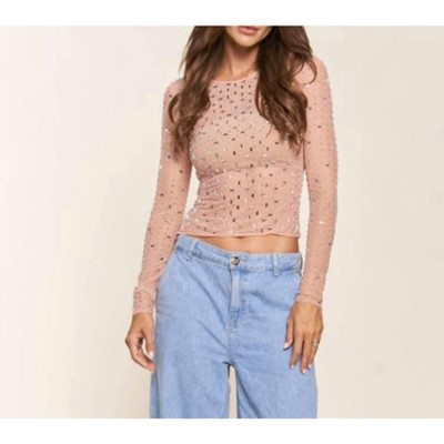 Women's Jolie Long Sleeve Mesh Jewel Top - J.NNA