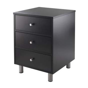 Daniel Nightstand with 3 Drawers Black - Winsome