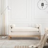 53.5" Upholstered Bench End of Bed, Bedroom Bench for Foot with Wood Legs and Two Bolster Pillows, Ottoman Benches for Entryway/Living Room/Closet - 4 of 4