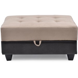 Passion Furniture Gallant  Microfiber Upholstered Storage Ottoman - 1 of 4
