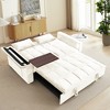 KWPZQEB 55.5" 3-in-1 Foldable Sofa Bed, Pull Out Loveseat Sleeper Sofa, Cushioned Sofa with Storage Bag & Pillow, USB Port & Laptop Desk, Futon Sofa - 3 of 4