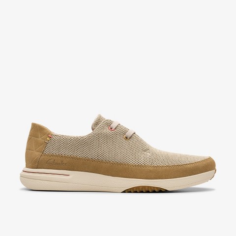 Clarks Mens Easeway Lace Sand Combination Shoes 11 Medium