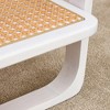 Syemin End Tables Double Layered Solid Wood Coffee Table, With Glass Tabletop, Imitation Rattan Edge for Living Room, White, 45.28"*22.4"*17.72" - 4 of 4