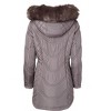 Sportoli Jackets for Women Quilted Down Alternative Longer Winter Coat with Fur Trim Hood - 3 of 4