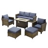 XIZZI Outdoor Sectional Sofa Set, Modular Outdoor Wicker Sofa Set with Optional Solar Table, Ottomans or Fire Pit in 6 Colors, All-Weather Design - 2 of 4