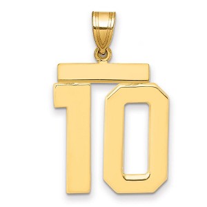 Black Bow Jewelry 14k Yellow Gold, Athletic Collection, Large Polished Number 10 Pendant - 1 of 3