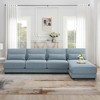 120"W Oversized L-Shaped Sectional Sofa with Reversible Chaise, 5-Seat Armless Deep Seat Couch with Lumbar Pillows - ModernLuxe - 2 of 4