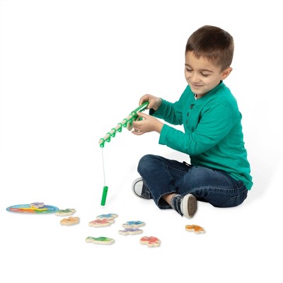 melissa & doug catch & count wooden fishing game with 2 magnetic rods