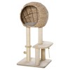 PawHut Cat Tree with Sisal Scratching Post Condo and Hanging Rope 44.5" H, Beige - 4 of 4