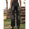 Women Loose Ripped Boyfriends Jeans High Waist Baggy Denim Pants Distressed Wide Leg Jeans - 2 of 4
