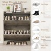 Jojoka Slim Entryway Shoe Cabinet – 2 Flip-Drawer Organizer with Adjustable Shelves & Hooks, Farmhouse Style - 4 of 4