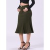 INSPIRE CHIC Women's High Waist Fishtail Ruffle Denim Jean Skirt - 3 of 4