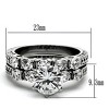 Slickblue Women’s Polished Stainless Steel Round Solitaire Wedding Ring with 8mm Clear CZ, No Plating, size 5–11 - 2 of 4