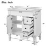 GDFStudio Ishtar 30" Modern Bathroom Vanity with Ceramic Sink, 2 Doors and 3 Drawers - 3 of 4