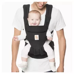 Ergobaby Omni 360 All Carry Positions Baby Carrier Newborn to Toddler with Lumbar Support - Pure Black - 7-45 lbs