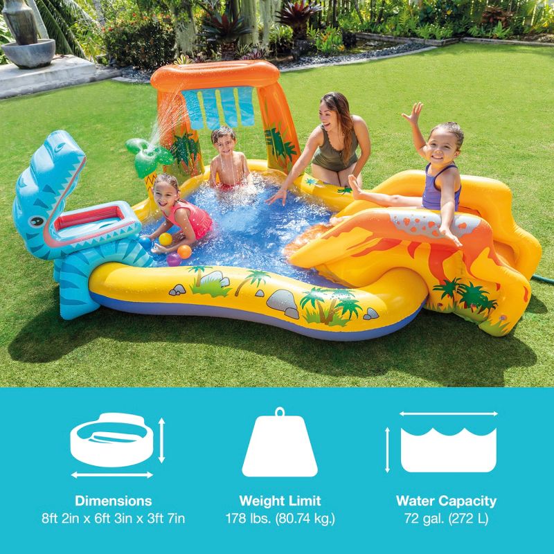 Intex Inflatable Kids Dinosaur Play Center Outdoor Water Park Pool with Slide, 2 of 7