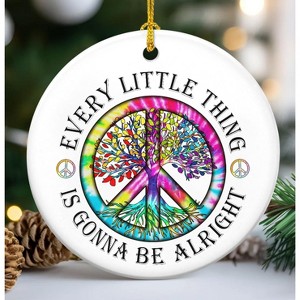 Christmas Hippie Gifts for Women Men - Ceramic Christmas Ornaments 2025 - Hippie Ornaments Boho Decor Gifts - 1 of 4