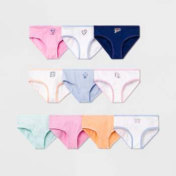Cat & Jack Girls Unicorn Mid-Rise Seamless Hipster Underwear 5pk Multi  L (10/12)