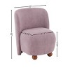 Modern Fabric Upholstered Armless Chair,Lounge Chair With Round Pine Wood Feet,Low Back Accent Chair For Living Room Bedroom-Coolbibila - 4 of 4