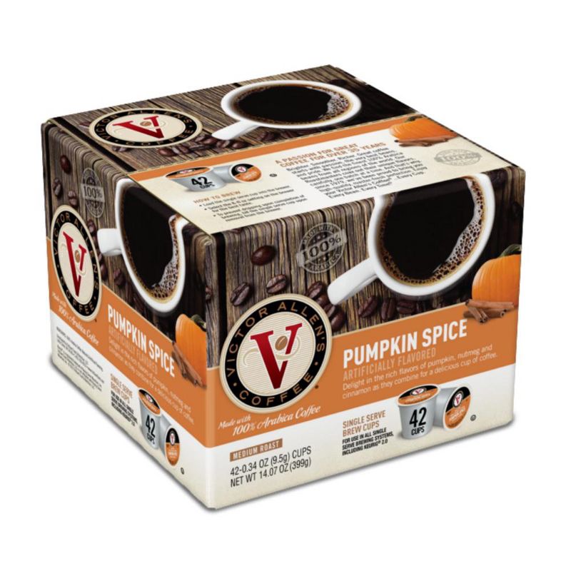 Victor Allen's Coffee Pumpkin Spice Flavored Single Serve Coffee Pods, 42 Ct, 1 of 11