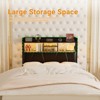 Aheaplus Upholstered Headboard with Storage Shelf, Charging Station and LED Light - 4 of 4