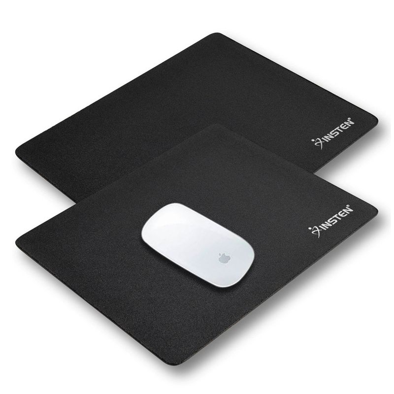 INSTEN 2-Piece Set Mouse Pad for Optical/ Trackball Mouse, Black, 1 of 6