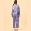 Allegra K Women's Satin Button Down Sleepshirt with Pants Sleepwear Pajama Set - 4 of 4