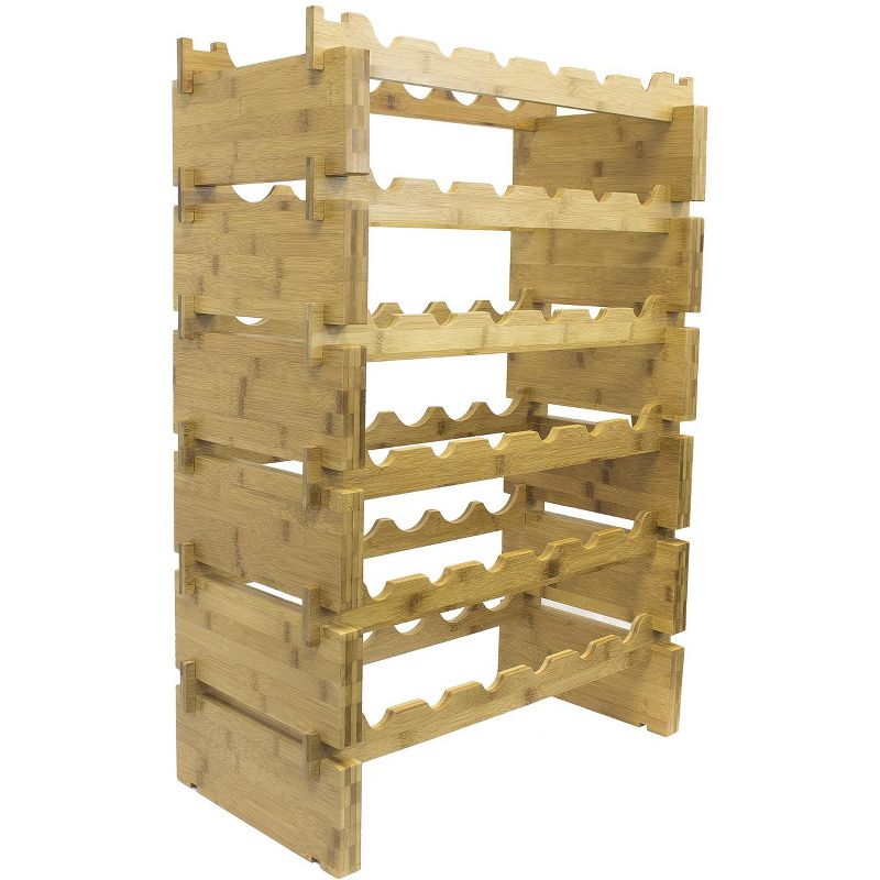 Sorbus Stackable 6-Tier Bamboo Wine Rack - Showcase and Organize Up to 36 Bottles with Style and Versatility, 1 of 6