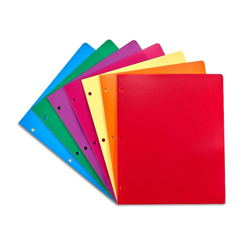 Staples Poly 2-Pocket school Folder Assorted Colors (52819) 55095, 2 of 3
