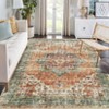 Washable Vintage Floral Medallion Area Rugs for Living Room, Soft Non Slip Retro Accent Carpet for Bedroom Dining Room - 3 of 4