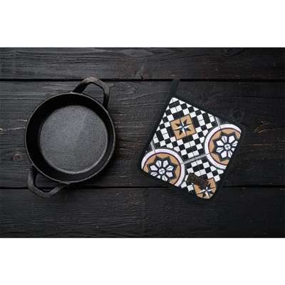 Marrakesh Black and White Cotton Geometric Pot Holder