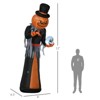 SEVOBAL Inflatable Holiday Decorations 12ft Holiday Pumpkin Reaper with Skeleton Skull Outdoor Decoration for Garden, Lawn, Orange, 11.4"*8.7"*12.2" - 3 of 4