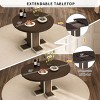 YOOCOZZ Solid Wood Extendable Round Dining Table with Double Layer Design, 42''-58'' - 4 of 4