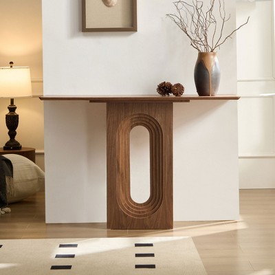 TiramisuBest Narrow Console Table with Unique Loopback Design, Modern Design MDF Sofa Table