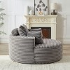 KTMBDW 55" Oversized Round Chair Lounge Chaise Indoor, Cloud Large Circle Chair, Fluffy Modern Sleeper Sofa Bed for Reading - 3 of 4