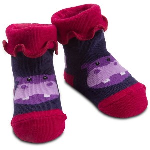 Pavilion Gift Company - Purple Hippo - 0-12 Sock - Socks - 1 of 4