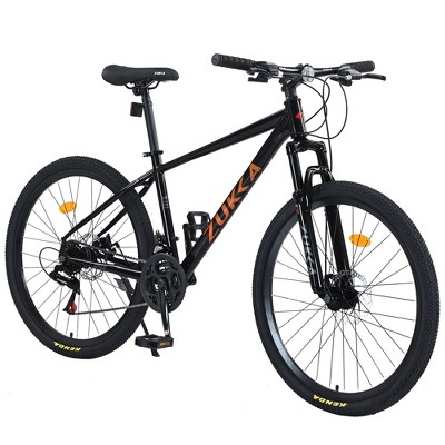 YONWAY 26 Inch 24 Speed Steel Frame Mountain Bike with Suspension Fork, Dual Disc Brake for Outdoor Cycling & All-terrain Adventures, Blue