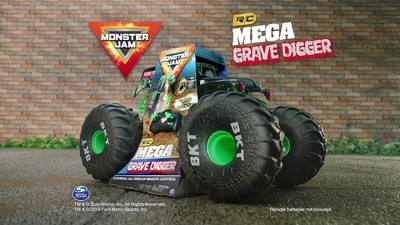Monster Jam, Official Mega Grave Digger All-Terrain Remote Control Monster  Truck