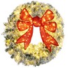 HOMCOM 48in Flocked Pre-Lit Christmas Wreath with 3D Red Bow, Christmas Wreath for Front Door with 11 Lighting Modes, 200 LED Lights - 4 of 4