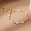 Gold Bracelets for Women Trendy, 14K Real Gold Plated Dainty Stackable Pearl Snake Chain CZ Heart Pendant Bracelets Adjustable 6"+2" - 4 of 4