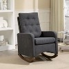 homfan Modern High Back Armchair,Comfortable Rocker With Fabric Padded Seat,Nursery Rocking Chairs With High Backrest,Side Pocket and Rubber Wood Legs - 2 of 4